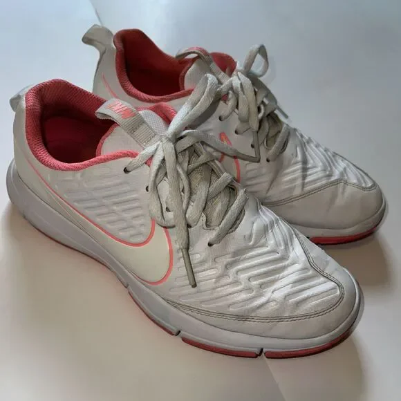 NIKE Explorer 2 Women's Golf Shoes White/Pink Size 6.5 AA1846-100 Nice - Picture 2 of 6